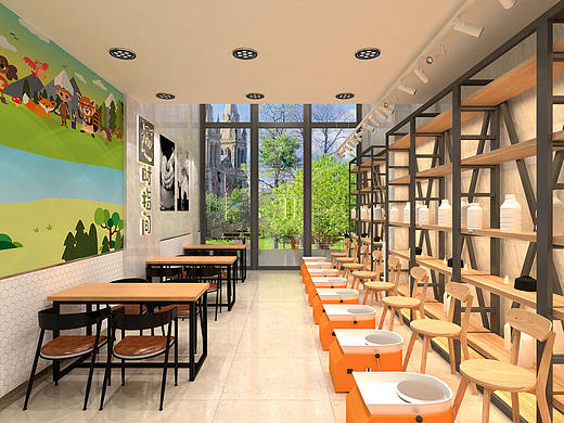 時指間動漫主題陶藝店裝修設(shè)計效果圖