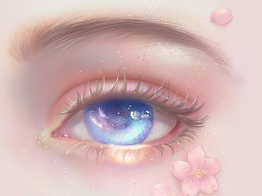 少女心眼睛小教程  樱花妆