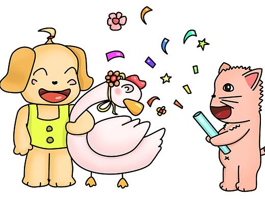 简笔画 动物联欢