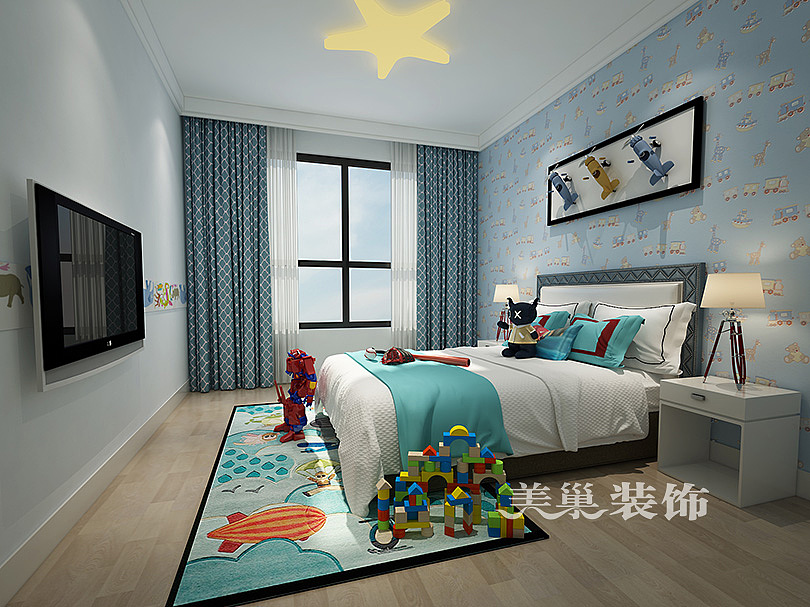 《保利海上五月花140平方北欧风格装修案例效果图》