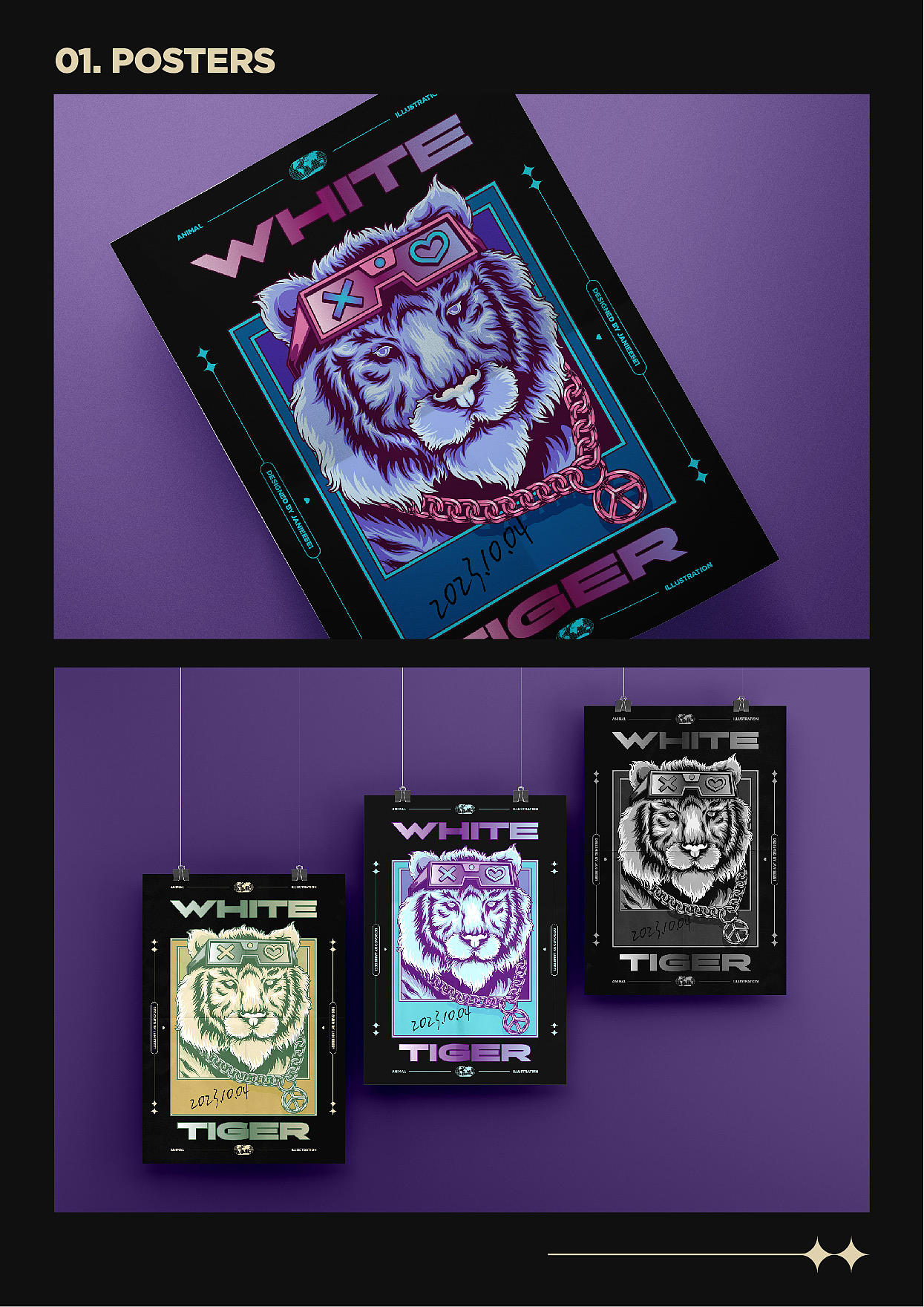 白虎/动物创意插图（图ZMzUyMDc1MDE2） - 商业插画 - 站酷设计师Janieee1原创素材 - 站酷ZCOOL