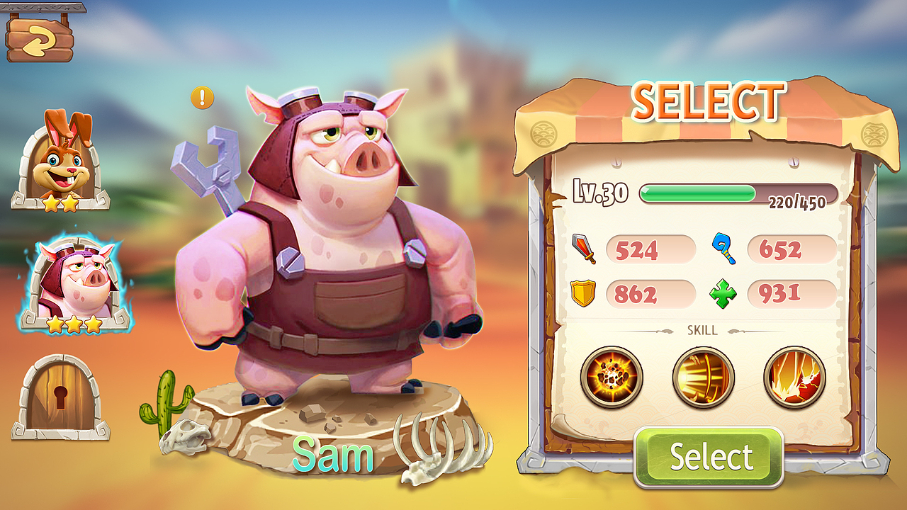 小猪快跑|ui|游戏ui|deviljack99_原创作品-站酷zcool