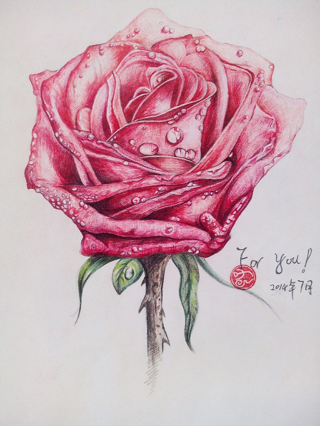 【彩铅花卉】粉玫瑰|纯艺术|绘画|溶萱 - 原创作品 - 站酷 (ZCOOL)