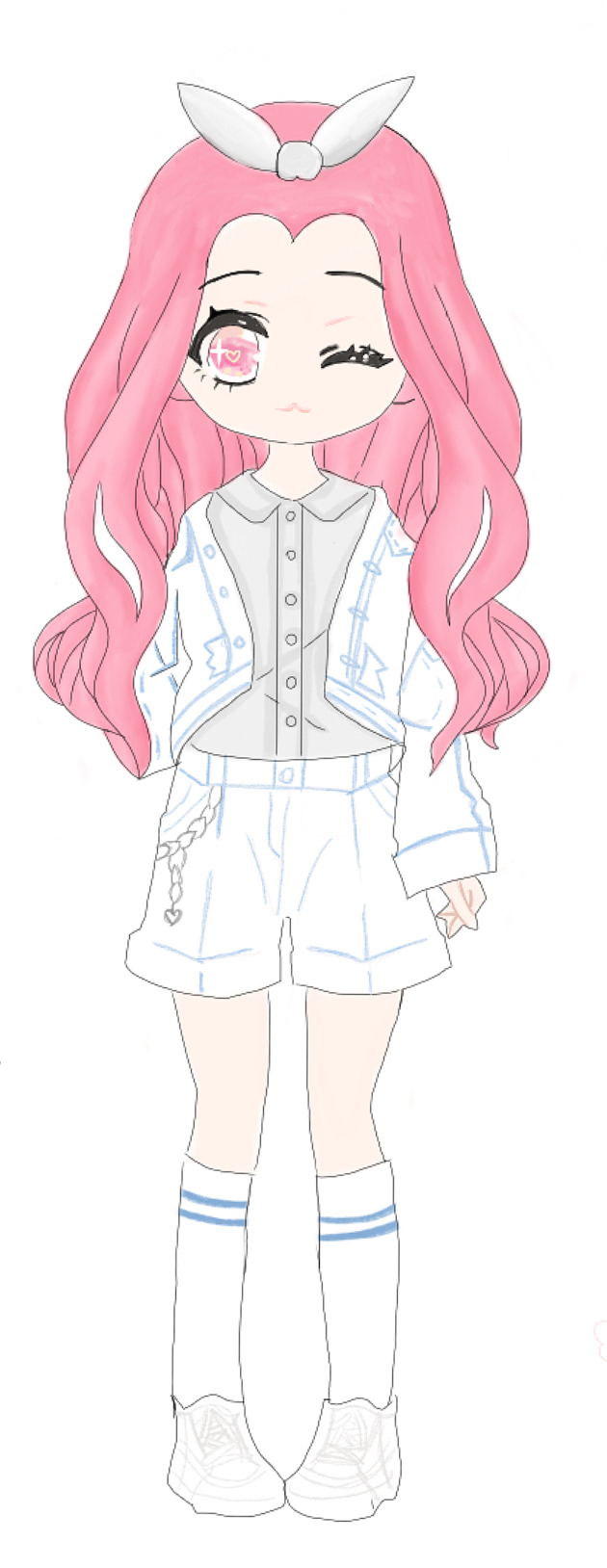 穿牛仔套装的女孩纸～