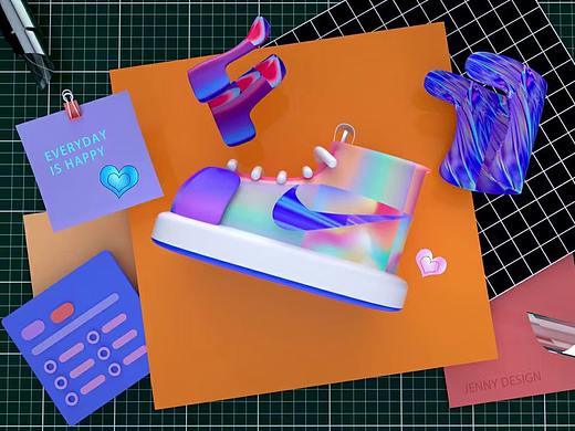 近期c4d练习（个人主页-ZNTM0NTcxNjQ=） - 其他UI - 站酷设计师小小设计君原创素材 - 站酷ZCOOL