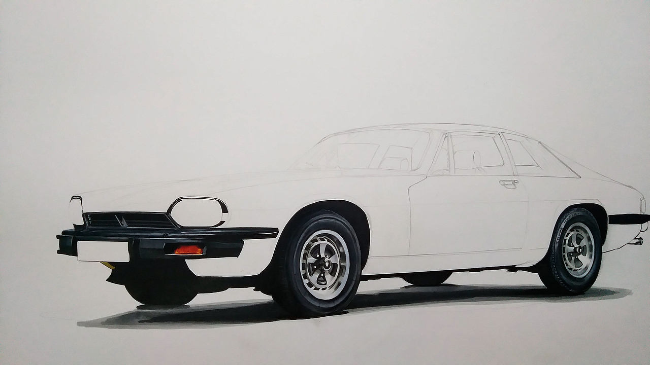 汽车手绘 Jaguar xj-s （1976）