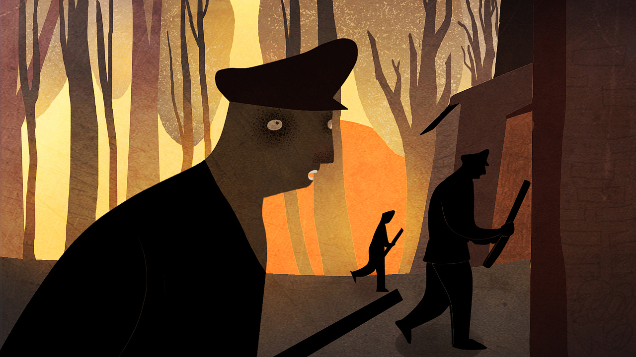 短片《沉浮》分镜设计稿 产于 山东工艺美术学院 厂房