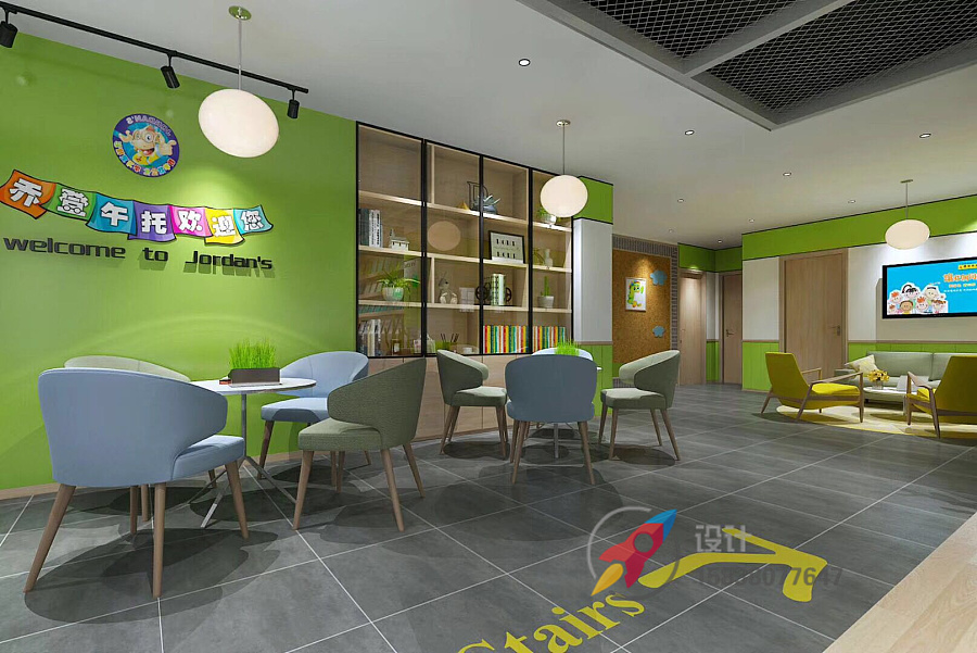 原创作品:幼儿培训机构装修设计}专业郑州幼儿