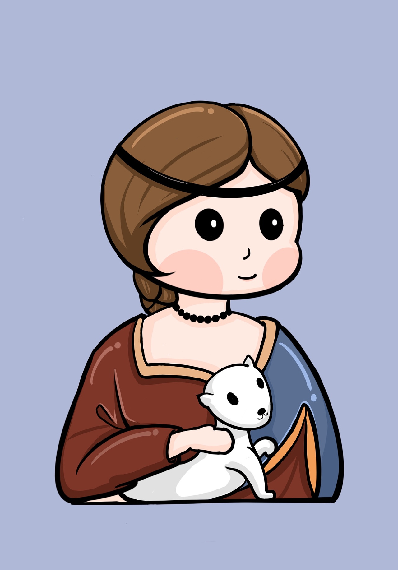 世界名画q版再创作插画