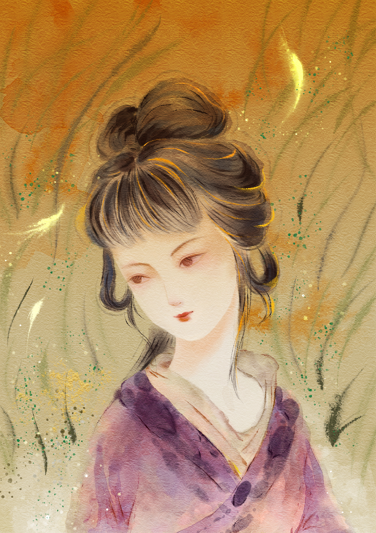 水墨仕女（图ZMjg1ODYzNjI4） - 商业插画 - 站酷设计师凤兮520原创素材 - 站酷ZCOOL