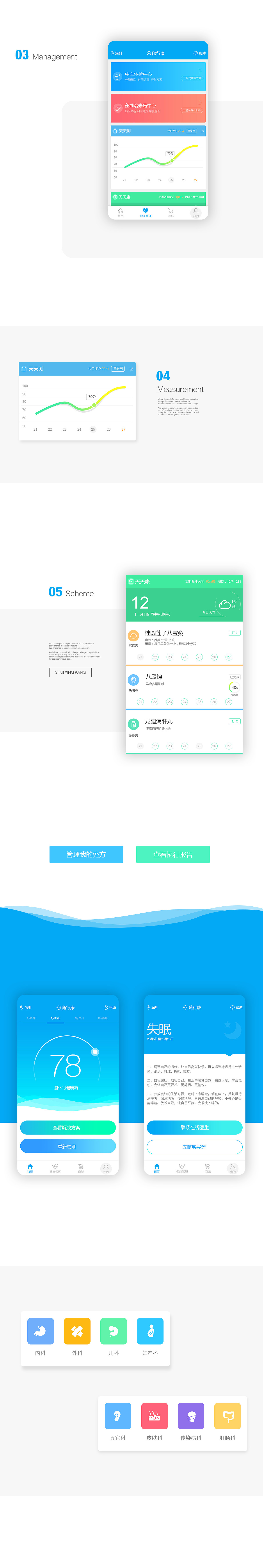 APP界面 健康管理 运动类APP 医院类APP 移动端设计 H5界面 医疗类APP 随行康（图ZNzMwMjAyOTY=） - APP界面 - 站酷设计师子木坊原创素材 - 站酷ZCOOL