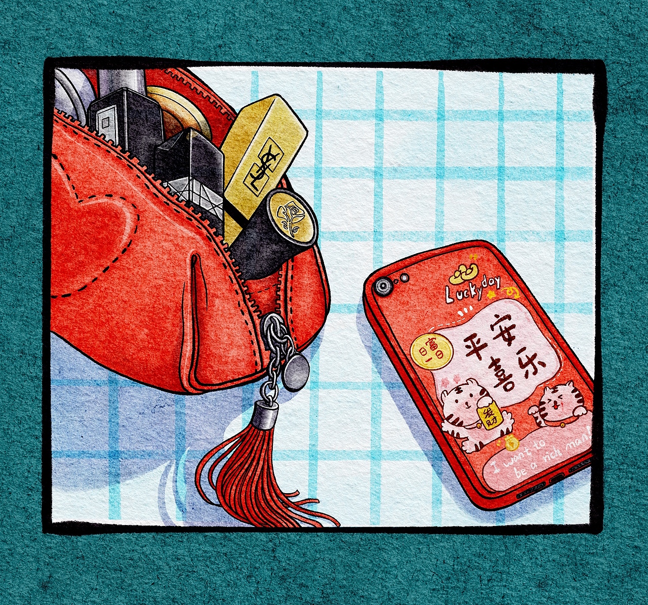 分镜插画 | 如火般热烈的红色（图ZMjk4MTc3MDE2） - 商业插画 - 站酷设计师画画儿汀寂原创素材 - 站酷ZCOOL