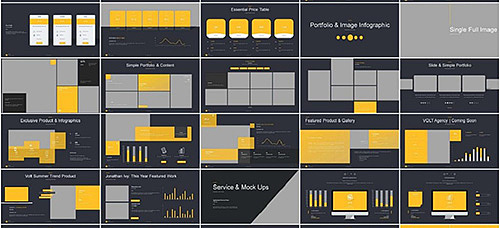 120多页扁平化简约时尚PPT模板