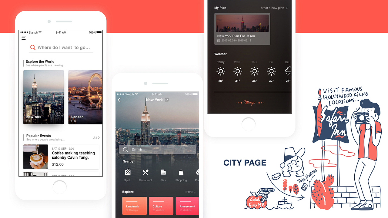 Weego我去旅行（图ZODU5NjYzMjg=） - APP界面 - 站酷设计师CrazyCow666原创素材 - 站酷ZCOOL