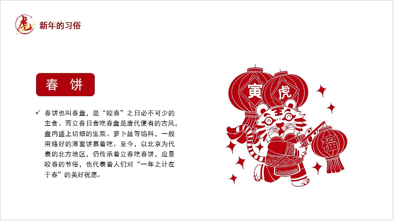 创意简洁剪纸风恭贺新春虎年大吉PPT模板