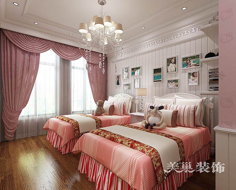 海马壹号公馆240平五室两厅美式乡村案例——效果图