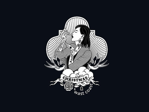 吃美味女孩-西海岸风插画