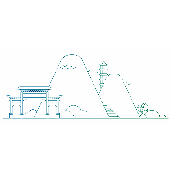 【山东日照景区线条插画】