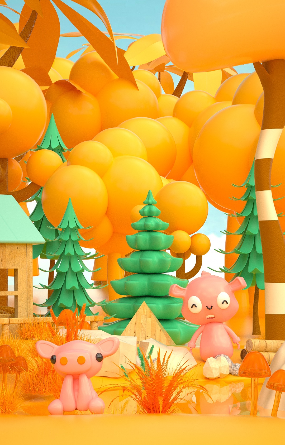 C4D卡通风格场景及IP