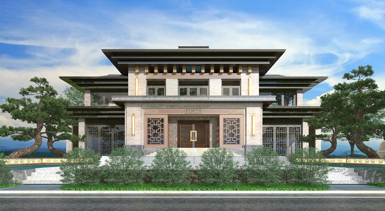 新中式大宅设计,自建房别墅设计