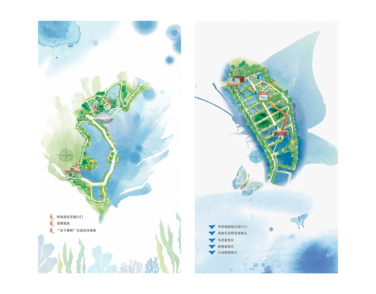 麦小朵手绘创意地图东湖景区