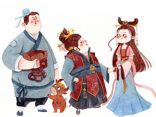 儿童插画水彩人物原创