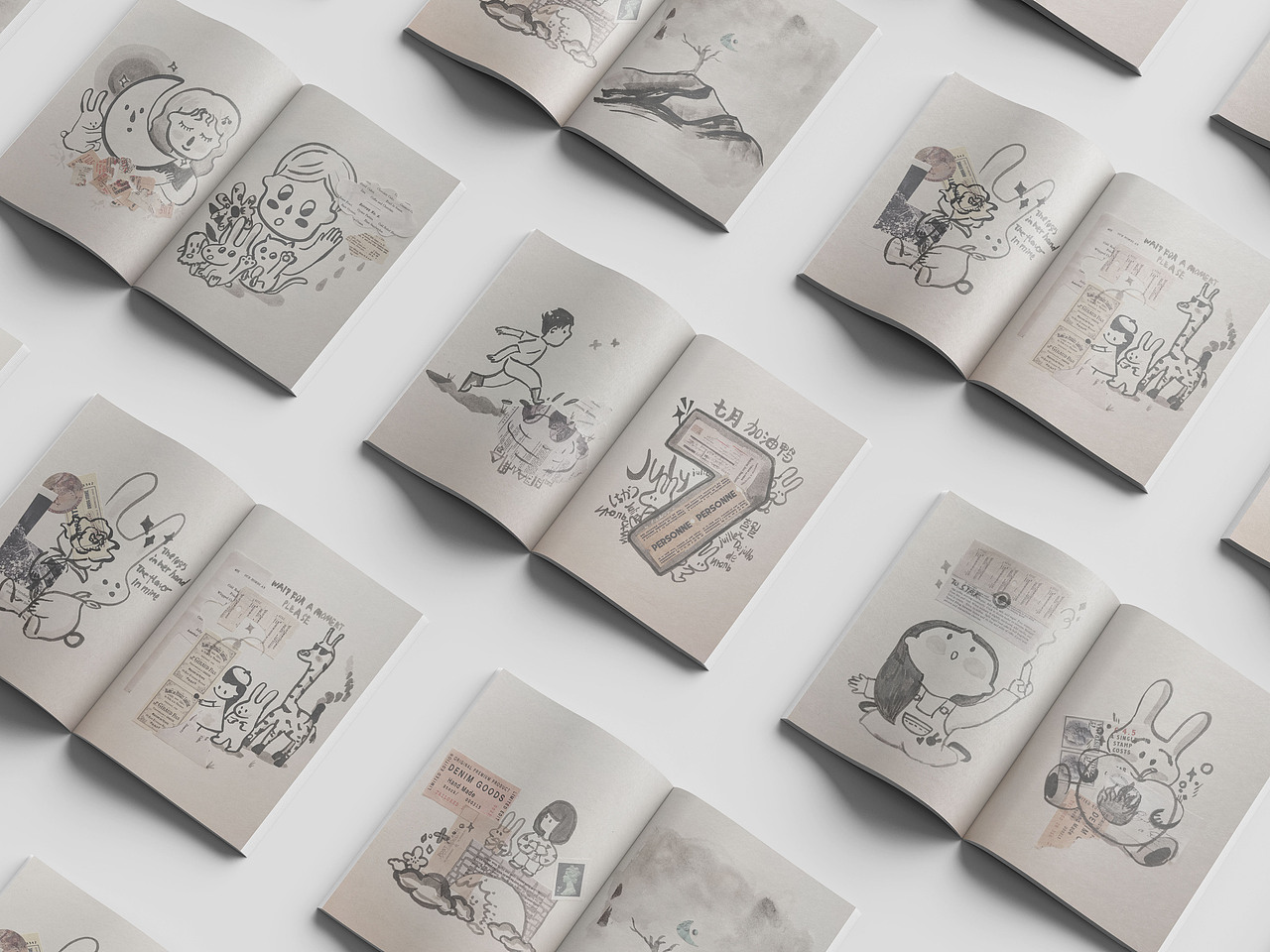 6月30天复古拼贴插画合集