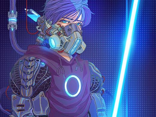 赛博朋克光剑战甲（个人主页-ZNTc1MzY5MzY=） - 游戏原画 - 站酷设计师江小圆不圆原创素材 - 站酷ZCOOL