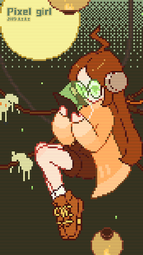【像素风】Pixel girl（图ZMTc3NTIzMTI0） - 像素画 - 站酷设计师杠铃酱原创素材 - 站酷ZCOOL