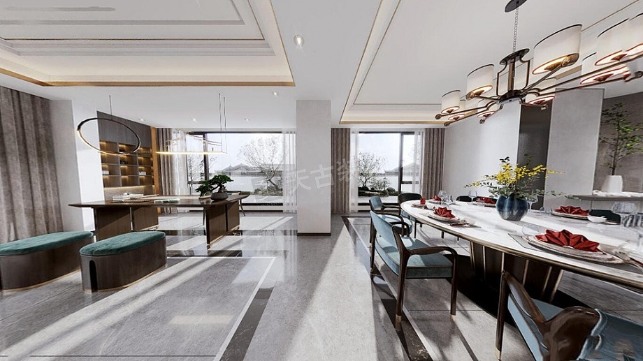 庆隆高尔夫云溪苑装修|联排别墅设计方案-新中式风格