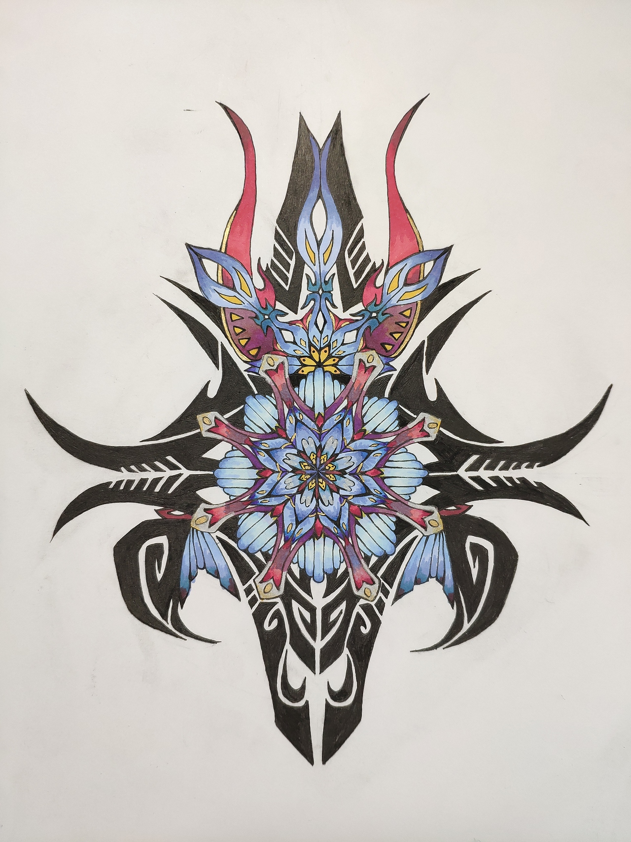 花纹纹身（图ZMTQzMjgyNjk2） - 新锐潮流插画 - 站酷设计师吞舟黑鱼原创素材 - 站酷ZCOOL