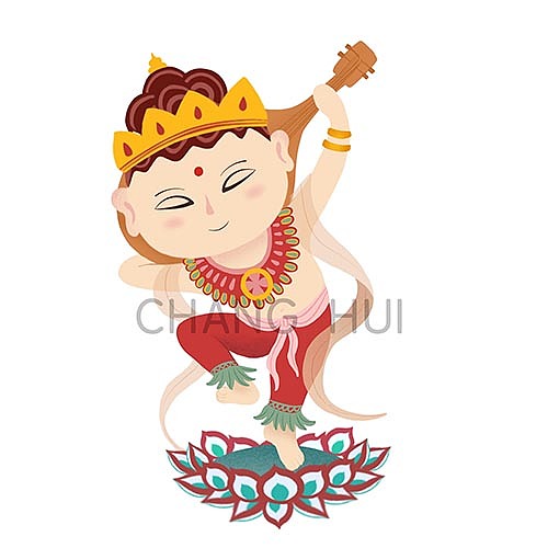 敦煌系列卡通Q版人物插画(已商用)