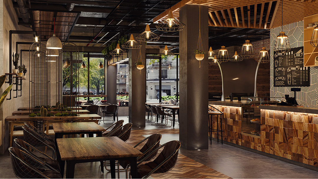 工业风餐厅设计|极为时尚复古的空间