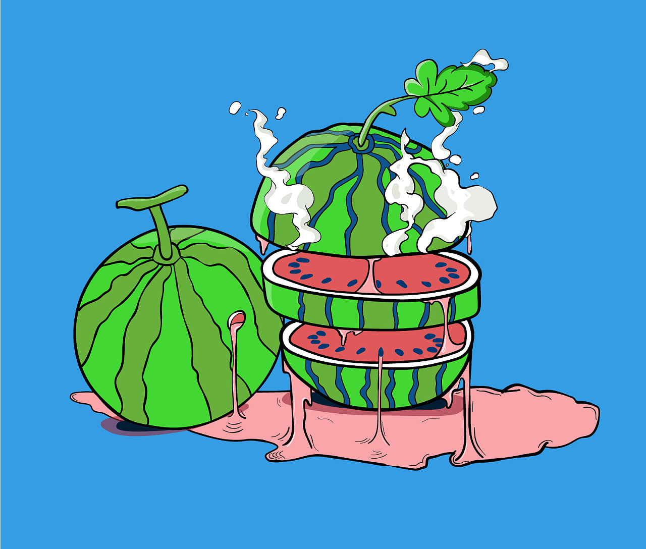 冬日里冒烟的西瓜|插画|创作习作|miss_onely - 原创作品 - 站酷