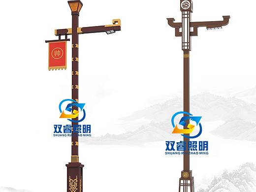 户外景观灯庭院灯新中式中国风直杆灯造型广场祥云灯