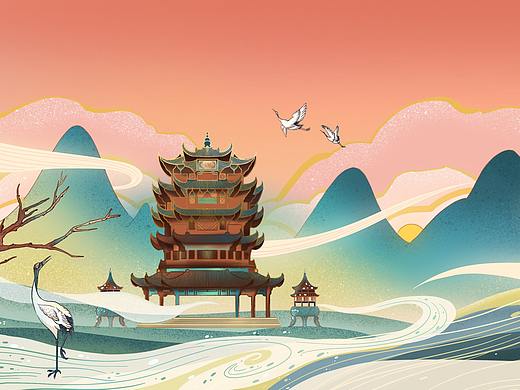 黄鹤楼 | 国风插画