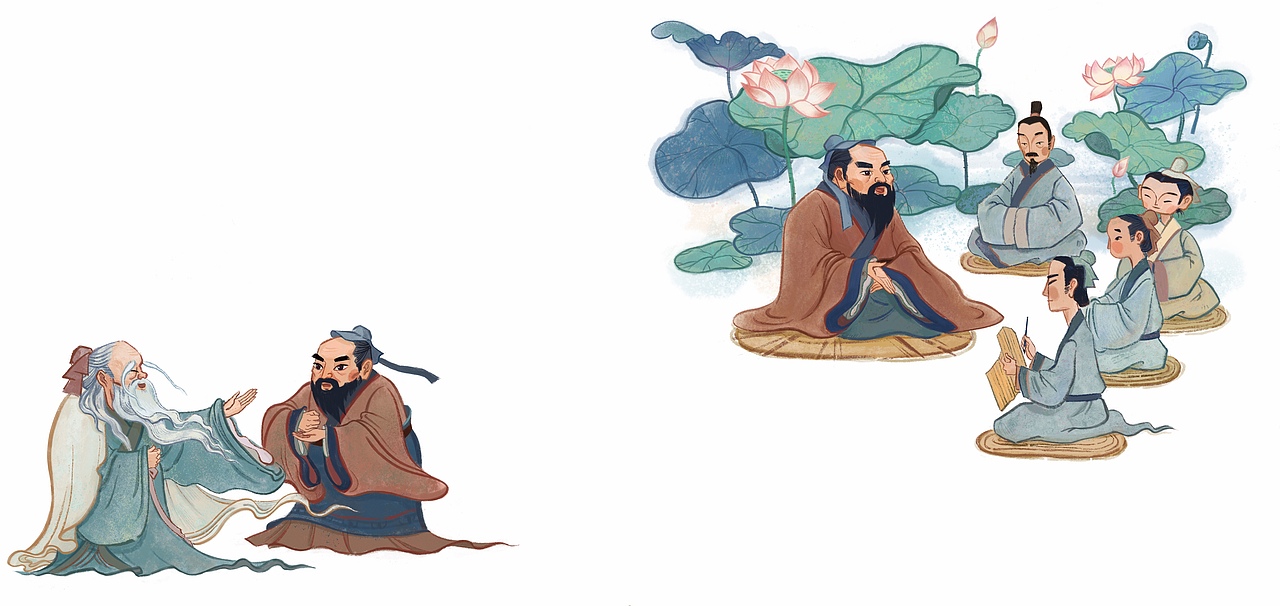中国经典民间故事绘本创作《老子的传说》（图ZMjczODA3MjQ4） - 绘本 - 站酷设计师日一尧原创素材 - 站酷ZCOOL