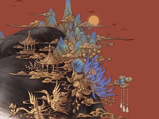 青丘双狐|插画|商业插画|古戈力1_原创作品-站酷zcool