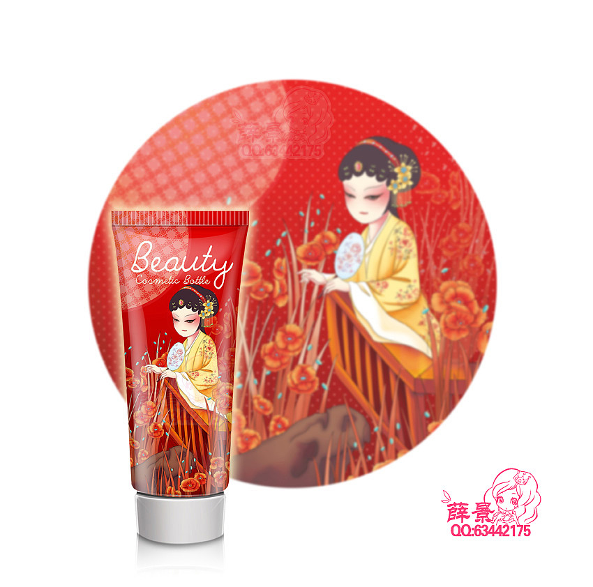 化妆品包装设计（古典中国风）（图ZMjM0MDQ5MzY=） - 包装 - 站酷设计师薛景插画原创素材 - 站酷ZCOOL
