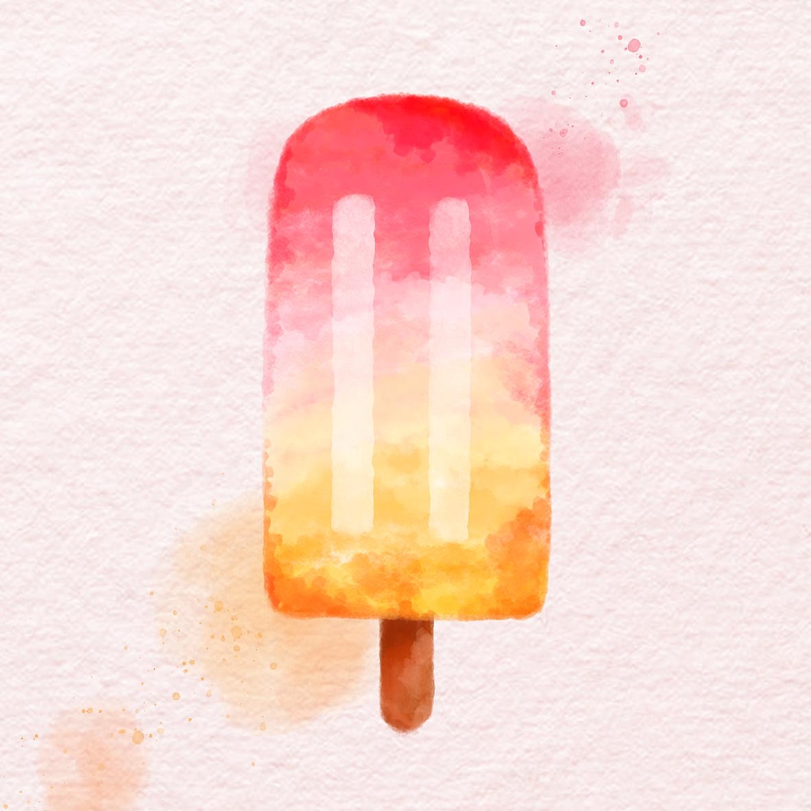 坚持画画100天# day8 临摹老师水彩冰棍