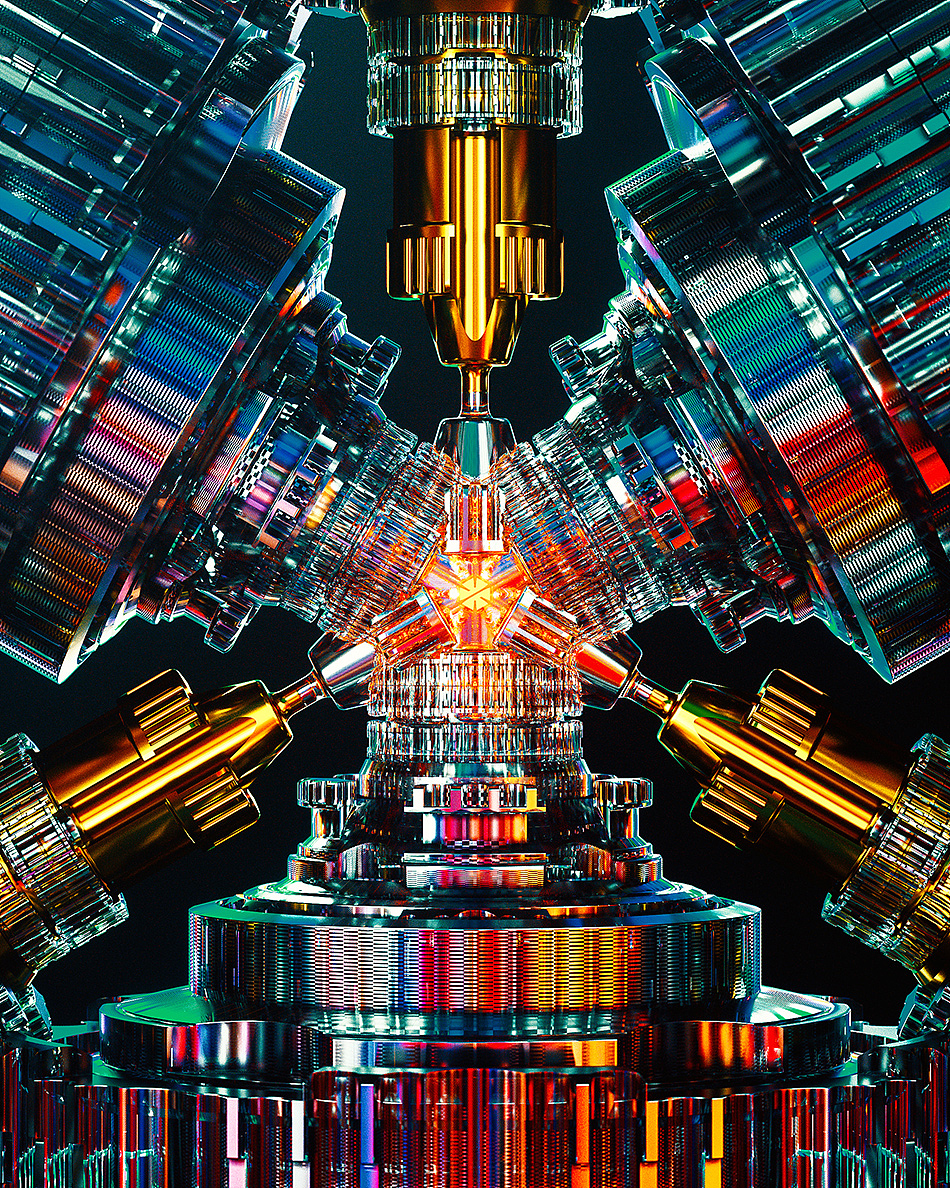 c4d场景金属工业科幻机械科技未来3d模型工程临摹作品