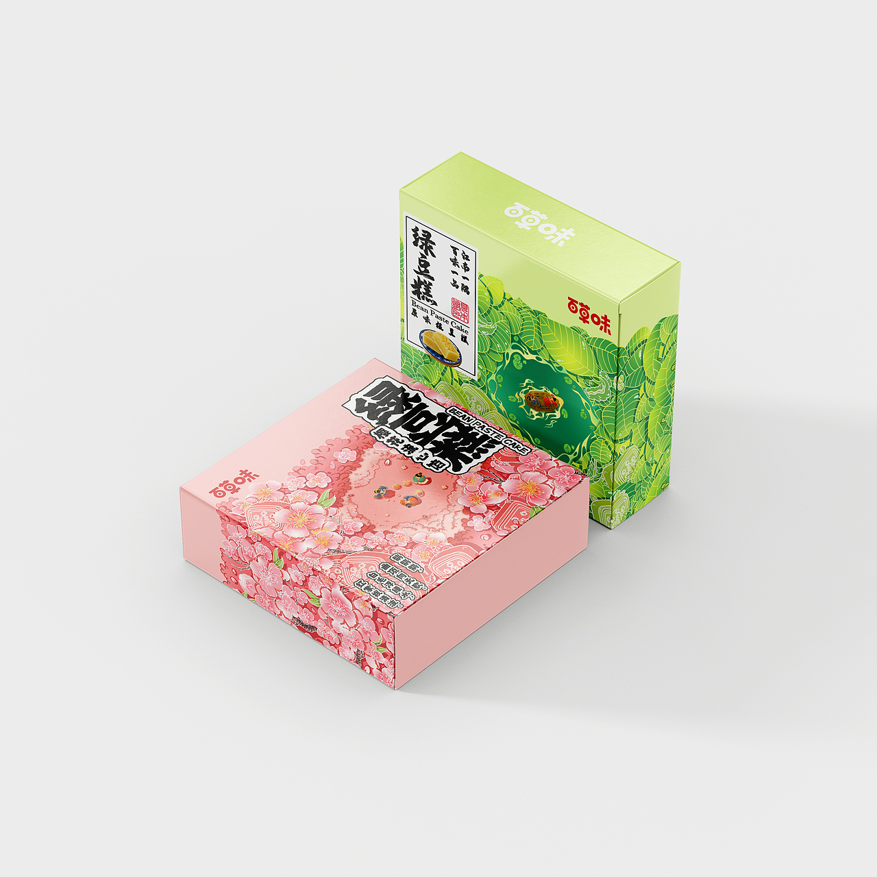 百草味绿豆糕包装（图ZMjUxMTE4MDky） - 包装 - 站酷设计师西红柿番茄蛋汤原创素材 - 站酷ZCOOL