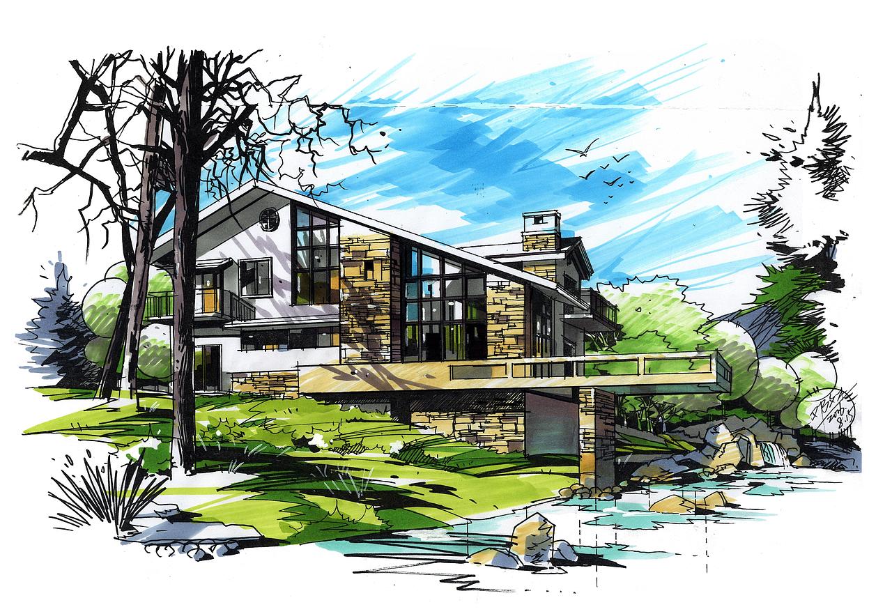 建筑设计手绘系列作品(二)