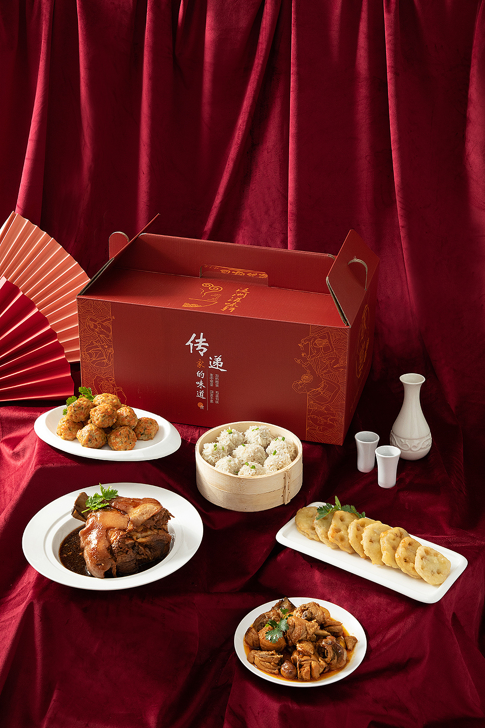 滋味轩 | 中国红,新年美食礼盒拍摄,中式菜品摄影|摄影|美食摄影|唯艺