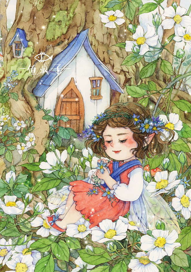 小精灵（图ZNzA2MjIzMTI=） - 儿童插画 - 站酷设计师鱼风子原创素材 - 站酷ZCOOL