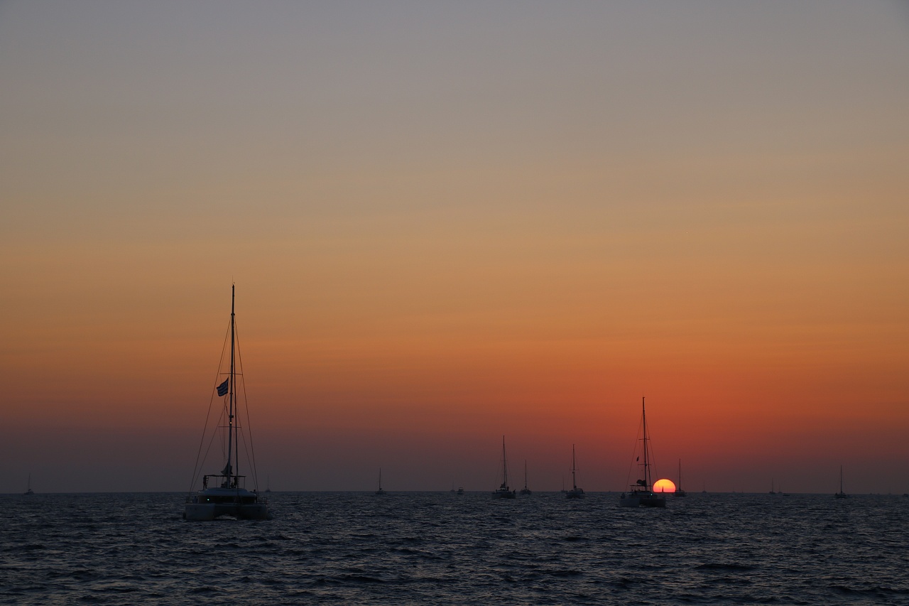 爱琴海与日落小岛