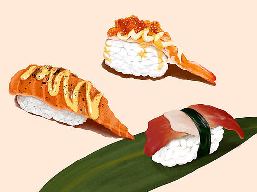 手绘日料寿司（个人主页-ZNTQ3NzQ0MDQ=） - 创作习作 - 站酷设计师我有一点点甜呀原创素材 - 站酷ZCOOL