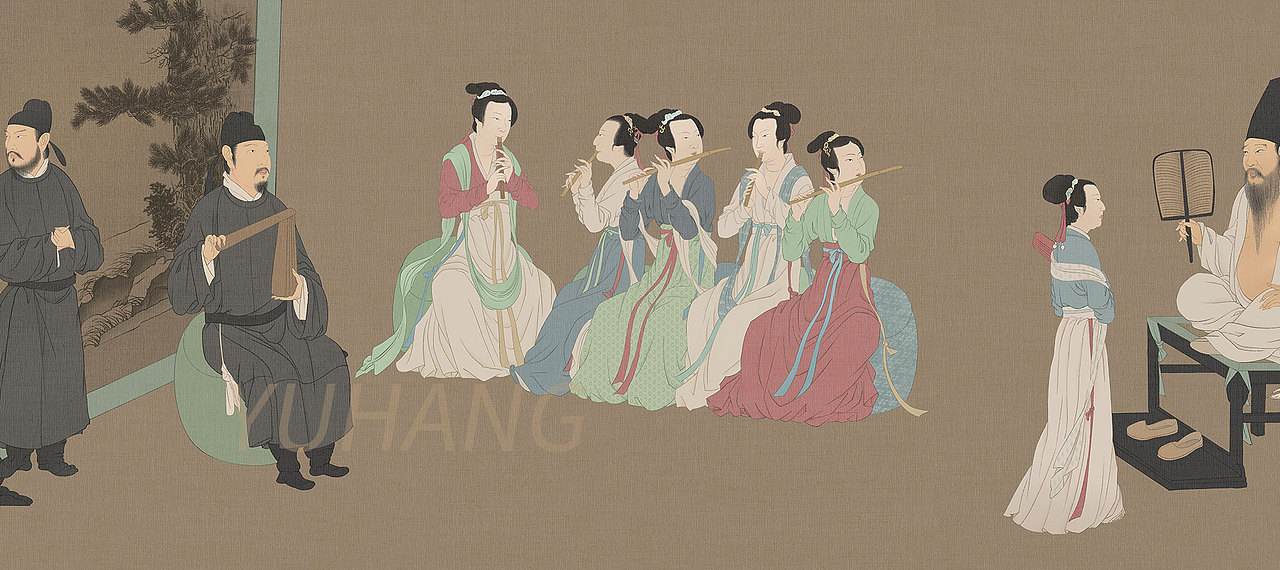 中国画韩熙载夜宴图数字绘画