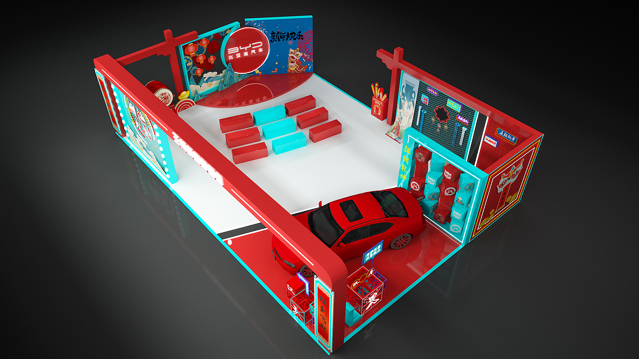 汽车-新春游园会（图ZMjgyMjAxMDU2） - 场景 - 站酷设计师TANGYONGYU原创素材 - 站酷ZCOOL