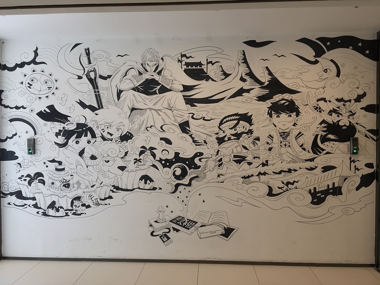 给成都游戏公司墨灵科技做的漫画墙绘（图ZMzAwODkyMjg=） - 新锐潮流插画 - 站酷设计师jameslee1987原创素材 - 站酷ZCOOL